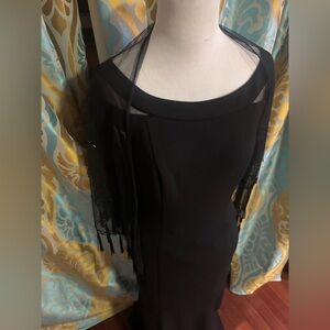 Elegant Black Sheer Shawl